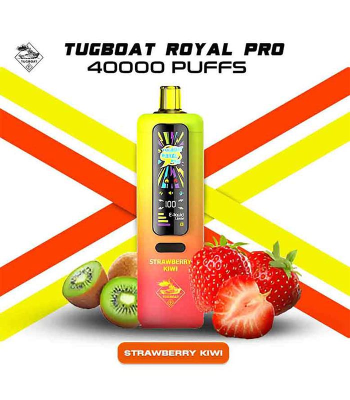 Tugboat Royal Pro Disposable 40K Puffs Strawberry Kiwi - تاجبوت ديسبوزابل 40 الف بف فراولة كيوى Tugboat Royal Pro Disposable 40K Puffs Strawberry Kiwi - تاجبوت ديسبوزابل 40 الف بف فراولة كيوى - Image 1