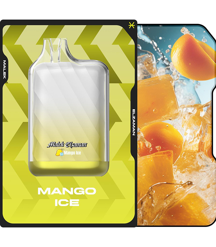 bfd4f382-8573-4b99-84c3-cf9260ff74b6 Malek El Zaman Disposable 10000 Puffs Mango Ice - ملك الزمان ديسبوزابل مانجو مثلج - Image 1