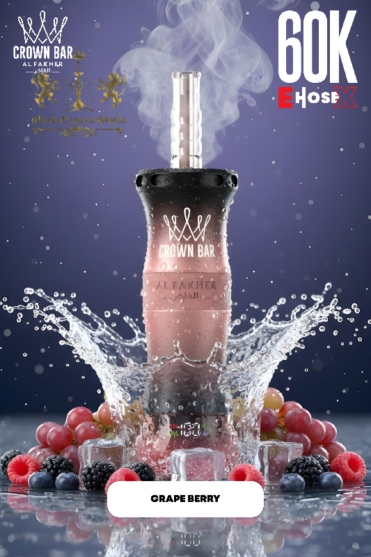 AF 60K EHOSEX-13 Al Fakher Crown Bar 60K E Hose 60000 Puffs grape berry \ عنب بلوبيري - Image 1